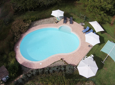 overhead view of pool